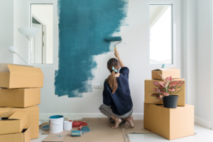 a person repainting their home’s interior